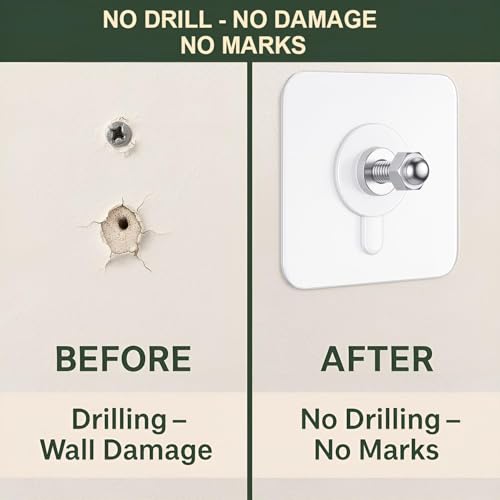 Image of Self Adhesive Wall Hooks - Heavy Duty 10 Pcs Wall Hanger Hook Without Drilling - Nail Free Wall Hooks for Hanging Sticky Hooks for Wall Heavy Items (Style 2)