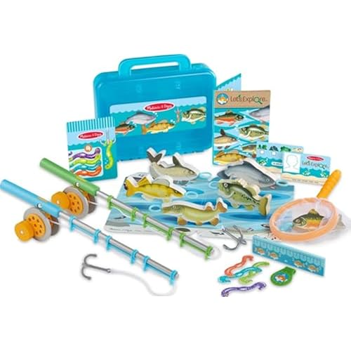 Melissa & Doug Let’s Explore Fishing Play Set – 21 Pieces Toy Fishing Set for Toddlers and Kids, Pretend Play Toy, Learning Toys for Kids Ages 3+ - FSC-Certified - FSC Certified