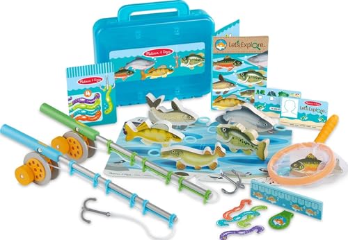 Image of Melissa & Doug Let’s Explore Fishing Play Set – 21 Pieces Toy Fishing Set for Toddlers and Kids, Pretend Play Toy, Learning Toys for Kids Ages 3+ - FSC-Certified - FSC Certified