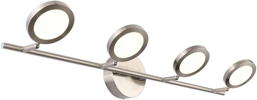 Joossnwell LED Bathroom Lights Fixtures, 4-Lights Vanity Lights Adjustable 20W 29.92" Inch 4000K Nickel Finish Swing Arm Up and Down Wall Sconces Nickel 4000K 29.92in