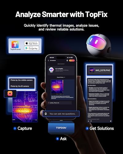 Image of TOPDON TC001 Max Dual-Lens Thermal Camera, Compatible with Any USB-C iPhone, iPad & Android Device, 512 x 384 Super Resolution, 256 x 192 IR Resolution Thermal Imager, -4F~1022F Temp Range- Blue