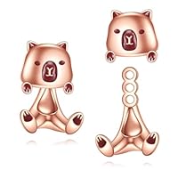 POPLYKE Capybara Ohrringe 925 Sterling Silber Capybara Schmuck für Damen Tier Ohrstecker