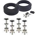 Universal Toilet Tank to Bowl Gasket & Tank to Bowl Bolts, 2 Kind Gasket and 4 Pieces 5/16 * 3.15 Inch Toilet Tank Bolts, Fit Most 2-Inch and 3-Inch Flush Valve Opening