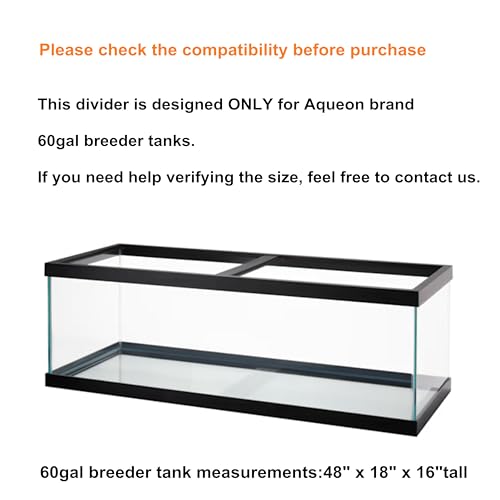 Image of Acrylic Aquarium Divider Kit 5.5 /10 / 20L / 20H / 29 / 40B / 55 /75 / 125gal Fish Tank with Suction Cups (60gal Breeder)