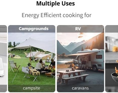 Miniatura 6 de Placa caliente eléctrica, 1000W, quemador portátil con control de temperatura, quemador de bobina, placa eléctrica eléctrica, quemador único,