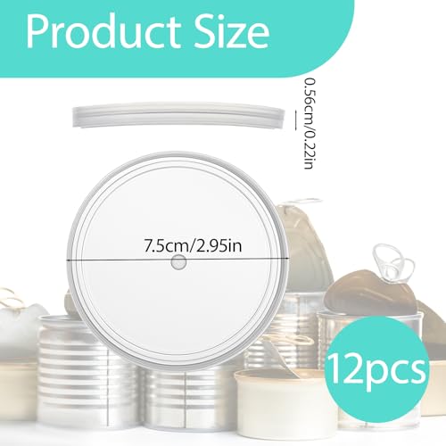 LXUEJIE 12 Stück Dosendeckel 400g, Deckel für Dosen Waschbar Dosendeckel Hundefutter Dosenverschluss Hundefutter für Futteraufbewahrung Tierfutterdosen(75mm)