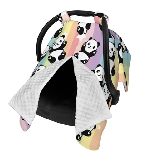 Image of Panda Baby Car Seat Canopy Cover 39x27.5 Inches Multi Use Nursing Cover for Newborn Car Seat Canopy Mom Nursing Breastfeeding Covers Newborn Shower Gifts
