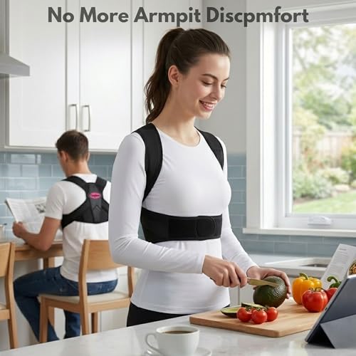 Image of Posture Corrector for Men & Women - Adjustable Upper Back & Shoulder Support Belt for Pain Relief, Slouching Correction, Desk Job & Daily Posture Training