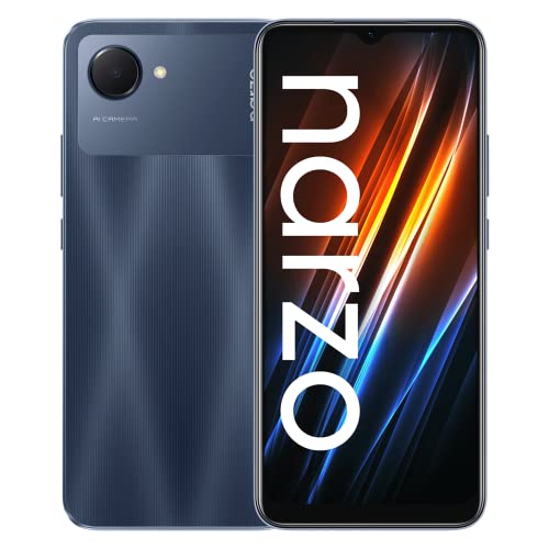 realme Narzo 50i Prime 3+32GB - 大容量 5000 mAh バッテリー、16.5 cm (6.5 インチ) フルスクリーン、Unisoc T612 オクタコアプロセッサ、8.5 mm 超薄型デザイン、ダークブルー、アダプターは含まれません
