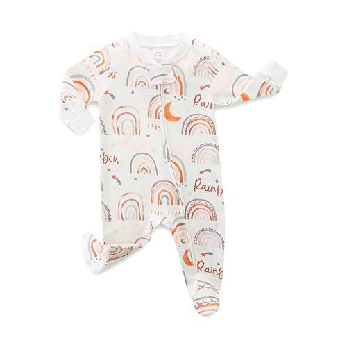 Neutral Baby Clothes Boy Girl Footed Cotton Long Sleeve Double Zipper Onesie