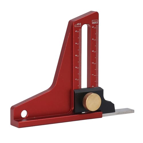 Woodworking Depth Gauge, Adjustable Easy to Read 0 to 50mm Fine Workmanship Robust Portable Woodworking Height for Saw Blades and Router Bits for Crafts
