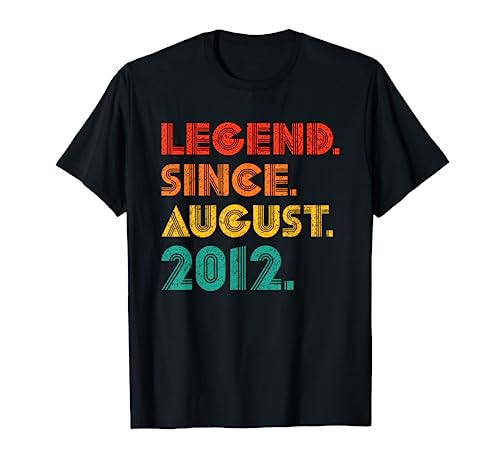 Legend Since August 2012 Birthday Gifts August 2012 Vintage T-Shirt