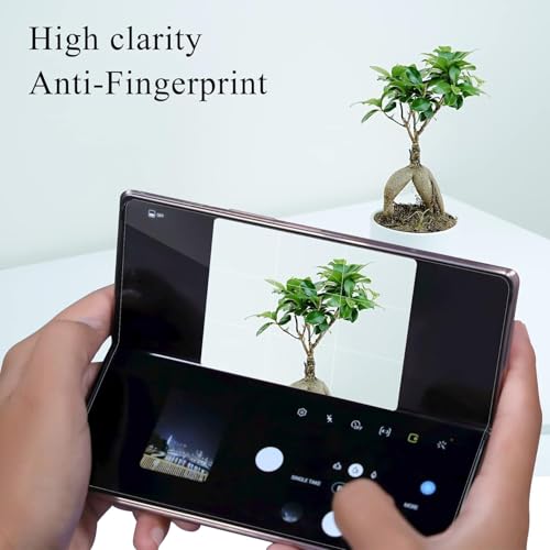 Image of Uyiton Silicone 4-in-1 Screen Protector for Samsung Galaxy Z Fold 4 | HD Clear Screen Guard Set with Front Screen, Back Panel, Inner Display & Hinge Protector | Bubble-Free Easy Installation | Scratch Resistant