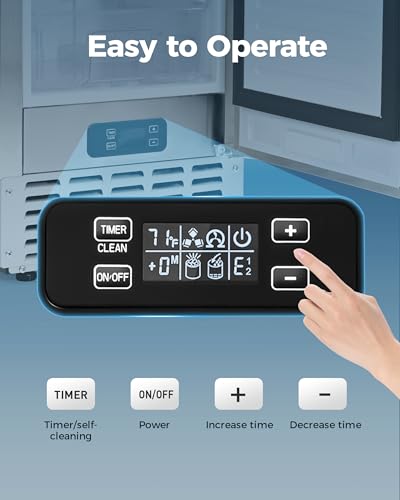 Image of EUHOMY Under Counter Nugget Ice Maker Machine, 66Lbs /Day, Bulit-in Freestanding Ice Maker with Gravity Drainage, Self-Cleaning & 24H Timer Ice Machine, for Home Use(Silver)