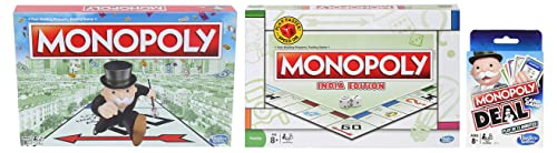 Image of Monopoly Board Game for Families and Kids & MONOPOLY Deal Card Game English (New) India Edition Game, Board Game & Puzzles for Families and Friends