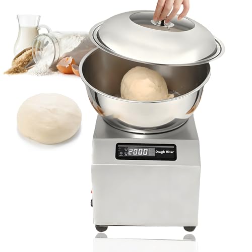 Amasadora comercial 8KG/18LBS, Amasadora eléctrica 1800W, 1400 RPM, Acero inoxidable 304, Máquina mezcladora de relleno de empanadillas, para restaurantes, panaderías, tiendas de desayunos 5kg(11lbs)