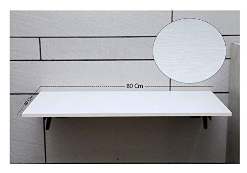 PUDINI® Wall Mount Folding Table Desk, Drop-Leaf Folding Table Kitchen & Dining Table Desk Children Table Customize – White (80 X 40 cm)