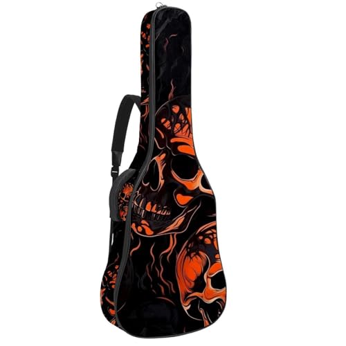 Sac guitare acoustique à 2 poches Halloween Skull Decor 68 avec crochet arrière