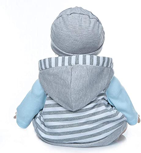 dfff Lebensechte 18 Zoll 45 cm Reborn Baby Boy Puppe Weiches Silikon Realistisch aussehende Neugeborene Puppen… – Bild 7