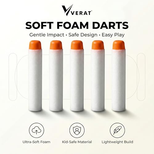 Image of Foam Bullet Dart Bullets for Strike Elite Guns Darts for N-Strike Elite Series Blasters Soft Refill /Nerf Bullets /Nerf Gun Ammo /Foam Blaster Bullets Darts for Toys Guns (White, 100 Pcs)