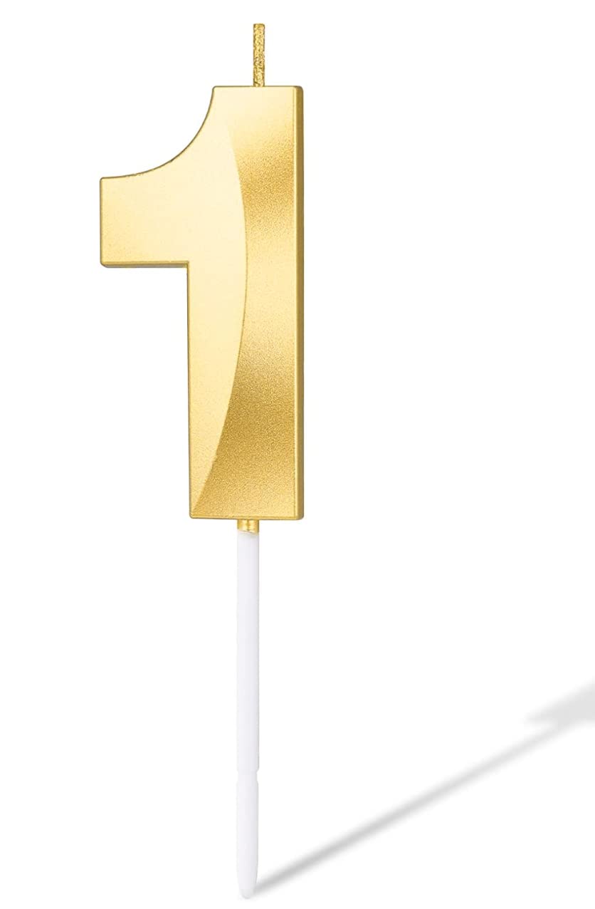 Gold Number 21 Birthday Candle Set - Elegant Cake Decoration -23