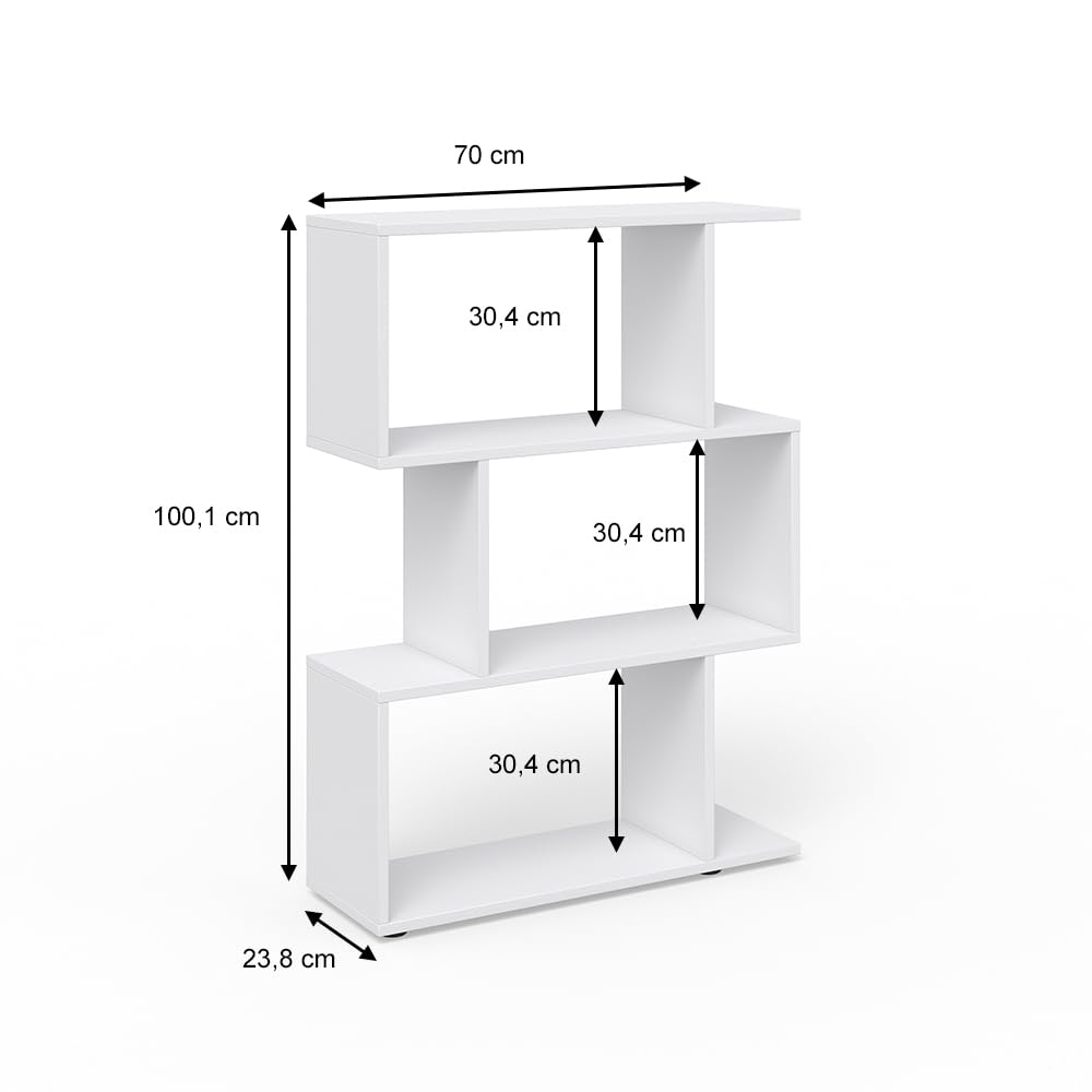 Vicco Raumteiler Levio, Weiß, 70 x 97.4 cm | zur flexiblen Raumaufteilung und beidseitigen Nutzung