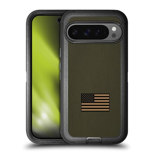 Étui ultra-blindé Pixel 9 Pro XL drapeau américain topographique