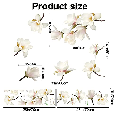 Vinilos Decorativos Magnolia Floral Blanca 3D 2 hojas miniatura 2