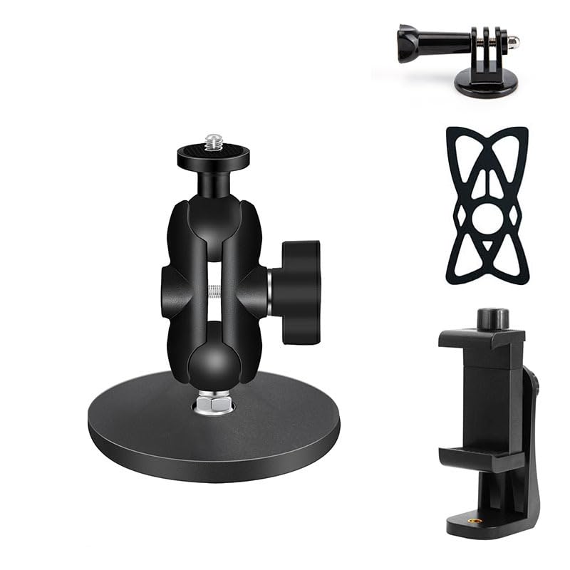 Magnetic Mount Base Kit with Magic Arm - 88mm Base Camera Mount with Ballhead Arm Compatible with Gopro, Insta360