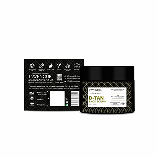 Image of L'avenour D-Tan Face Scrub For Deep Exfoliation, Remove Tan, Blackhead & Dead Skin Remover 200gm