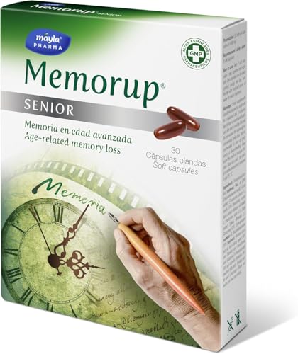 MEMORUP ® Senior | Con DHA + Fosfatidilcolina + Coenzima Q10 + Vitamina B5 | Memoria en edad avanzada | 30 Cápsulas |