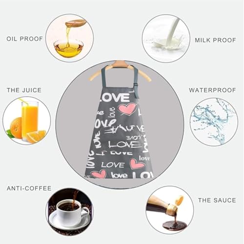 Image of DARSHANAM WORLD Apron for Women with Pockets | Adjustable Waterproof Floral Chef Aprons for Kitchen | Fully washable with large front pocket |Apron for Restaurant | Home | Kitchen | Hotel