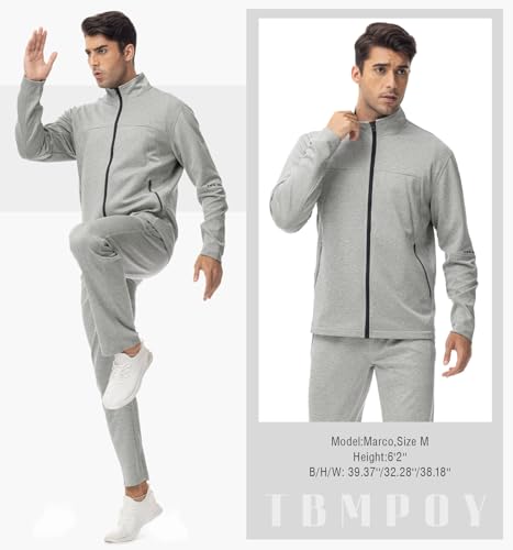 Image of TBMPOY Men's Tracksuits Sweatsuits for Men Sweat Track Suits 2 Piece Casual Athletic Jogging Outfits Full Zip Sets