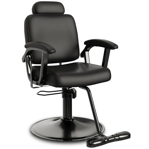 Baasha Premium Black Reclining Salon Chair