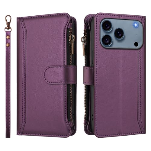 Coque iPhone 17 Air portefeuille violet pour libérer vos mains en déplacement