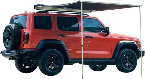 Removable Retractable Vehicle Awning,With Carrying Bag, Adjustable Height Car Roof Tent Waterproof, Roof Rack Awning
