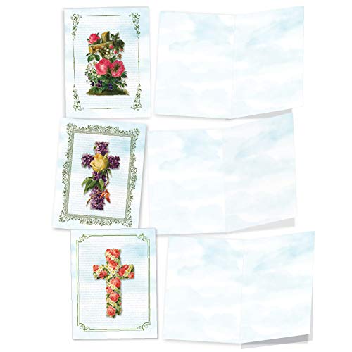 The Best Card Company - 10 Blank Religious Note Cards (4 X 5.12 Inch) - Bible And Church Angel Greetings, Assorted Bulk Cards With Envelopes - Cross Cards M6466Ocb #TOP4