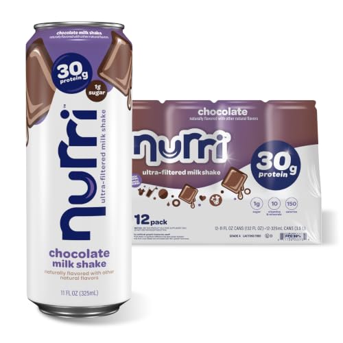 Nurri Protein Chocolate Milk Shake, Lactose Free, 11oz, 12 Cans
