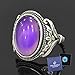 FUN JEWELS Burnished Sterling Silver Multi Color Change Oval Stone Mood Ring Size Adjustable