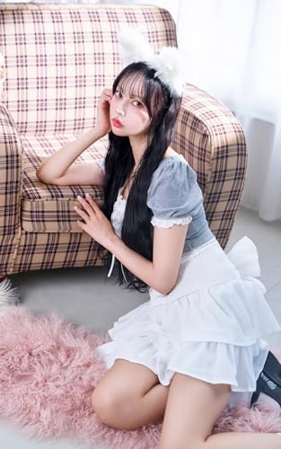 [Malymoon] コスプレ アニマル 動物 ねこ 猫 キャット ホワイト ファー ヘッドピース 仮装 マリームーン 9986-2hp 詳細画像2