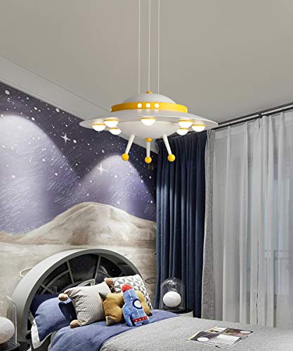 Plafonnier LED chambre enfant cartoon jaune et lustre réglable - 4