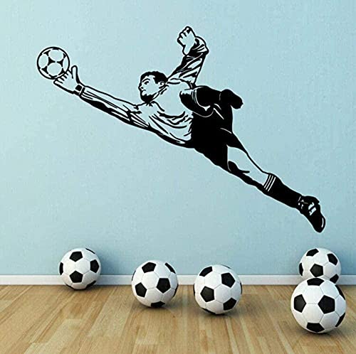 Wandaufkleber Abnehmbare PVC Kunst Wandtattoo Fußball Torwart Kinder und Jungen Schlafzimmer Aktivität Zimmer Kunst Aufkleber Dekoration 80X57Cm Cover