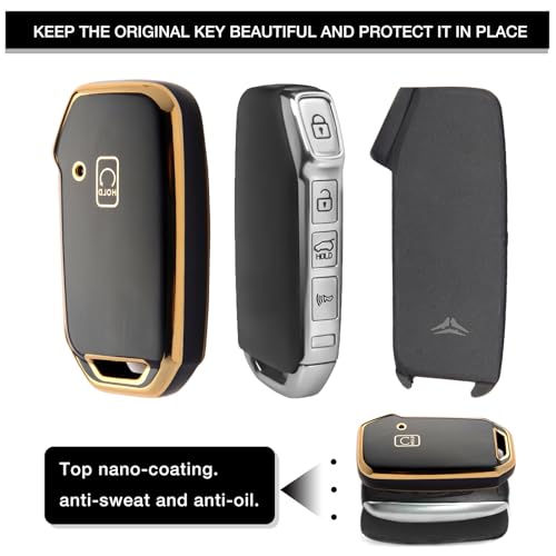 Image of For Kia Key Fob Cover Accessories,Matte TPU Material, With a Cute Leather Keychain,For Telluride,Carnival,K5 gt line，K5，Forte，K4，Sorento, Sportage And Other Models.