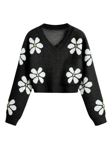 Amazon.com: SHENHE Girl's Floral Print V Neck Long Sleeve