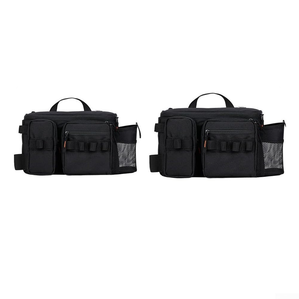 Borsa da Pesca Nylon con Portacanna e Tasca Esche(Red medium) | Zip ampia a U, per accesso per alle esche, organizer interno, ideale per riva e barca, nylon resistente