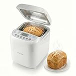 Spector Bread Maker, 2lb Capacity with 3 Loaf Sizes (500g/750g/1000g), 600W Automatic Breadmaker Machine, 15-Hour Delay Timer, 60-Min Keep Warm, 3 Crust Settings, Non-Stick Pan, Gluten-Free, Sourdough