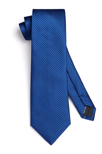 Image of HISDERN Mens Ties Plaid Tie and Pocket Square Set Classic Woven Formal Checkered Neckties & Handkerchief Wedding Party
