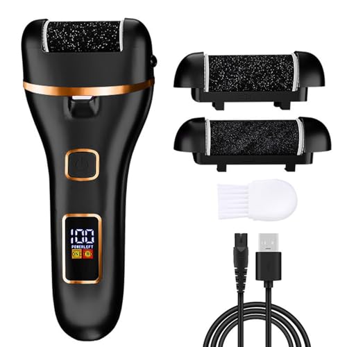 Electric Foot File, Hard Skin Remover, Rechargeable Waterproof Callus Remover Pad Feet Care Kit, Professional Pedicure Tools Set for Dry Dead Skin Cracked Heels Calluses, Exfoliator Foot Scrubber