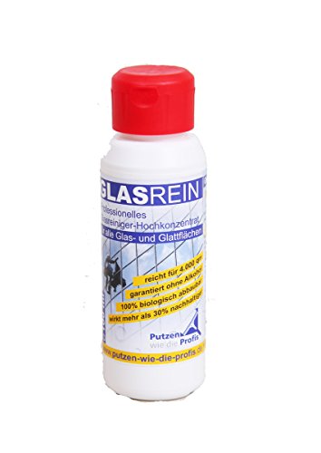 Putzen wie die Profis Profi-Glasreiniger Konzentrat, 100 ml | Fensterreiniger mit Lotus-ähnlichem Effekt | für Glatt & Glasflächen | Tierversuchsfrei und umweltfreundlich