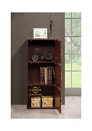 Image of CASPIAN 2 Door Shoe Rack Cum Cabinet (Walnut Brown) | Engineered Wood Pre Assembled Furniture | Storage Organizer for Indoor /Outdoor Use | 3 Shelves, Door Lock & Drawer | Wooden Shoe Racks for Home